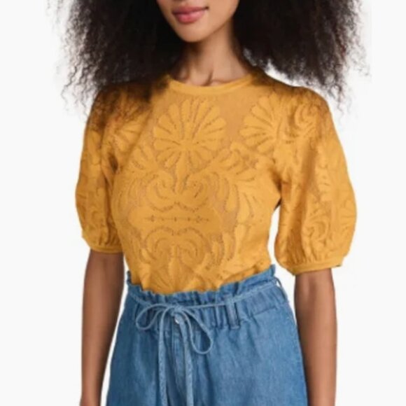 NWOT ULLA JOHNSON Carina Top in Goldenrod P $425 - Picture 1 of 8